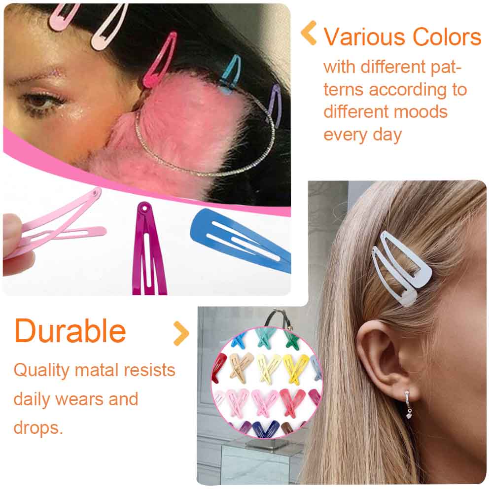 Metal Colored Alligator Hair Clips Set (40pcs) by HitMyNeed