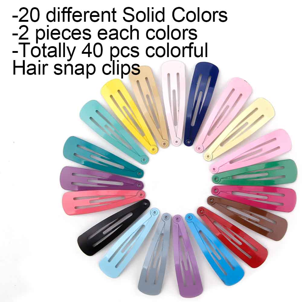 Metal Colored Alligator Hair Clips Set (40pcs) by HitMyNeed