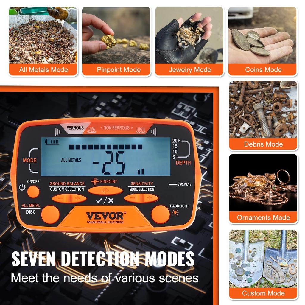 Metal Detector for Adults & Kids with LCD & 10" Coil by HitMyNeed
