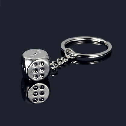 Metal Dice Keychain - Zinc Alloy Casino Dice Charm by HitMyNeed
