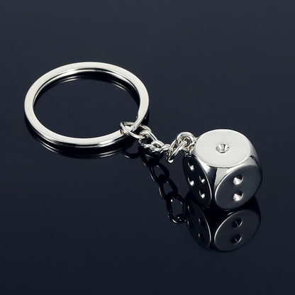 Metal Dice Keychain - Zinc Alloy Casino Dice Charm by HitMyNeed