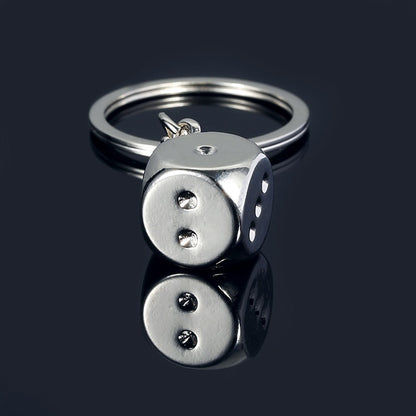 Metal Dice Keychain - Zinc Alloy Casino Dice Charm by HitMyNeed