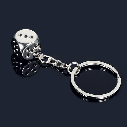 Metal Dice Keychain - Zinc Alloy Casino Dice Charm by HitMyNeed