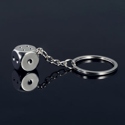 Metal Dice Keychain - Zinc Alloy Casino Dice Charm by HitMyNeed