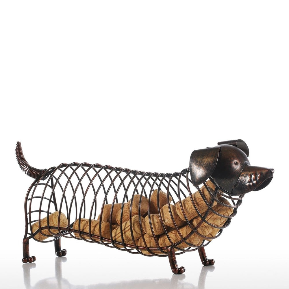 Metal Dog Wine Cork Holder Storage Rack by HitMyNeed