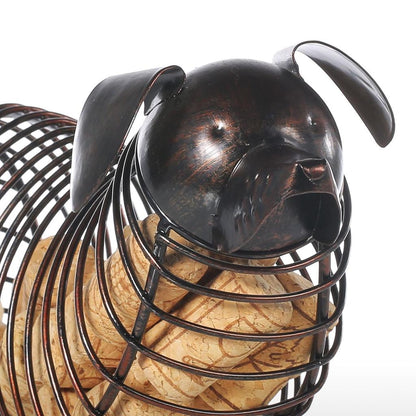 Metal Dog Wine Cork Holder Storage Rack by HitMyNeed
