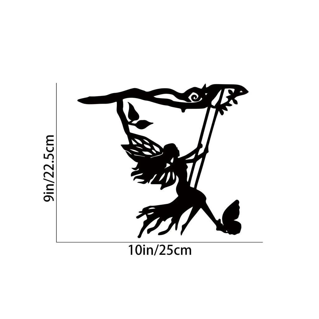 Metal Fairy or Witch Silhouette Tree Art for Gardens ty2305706 by HitMyNeed