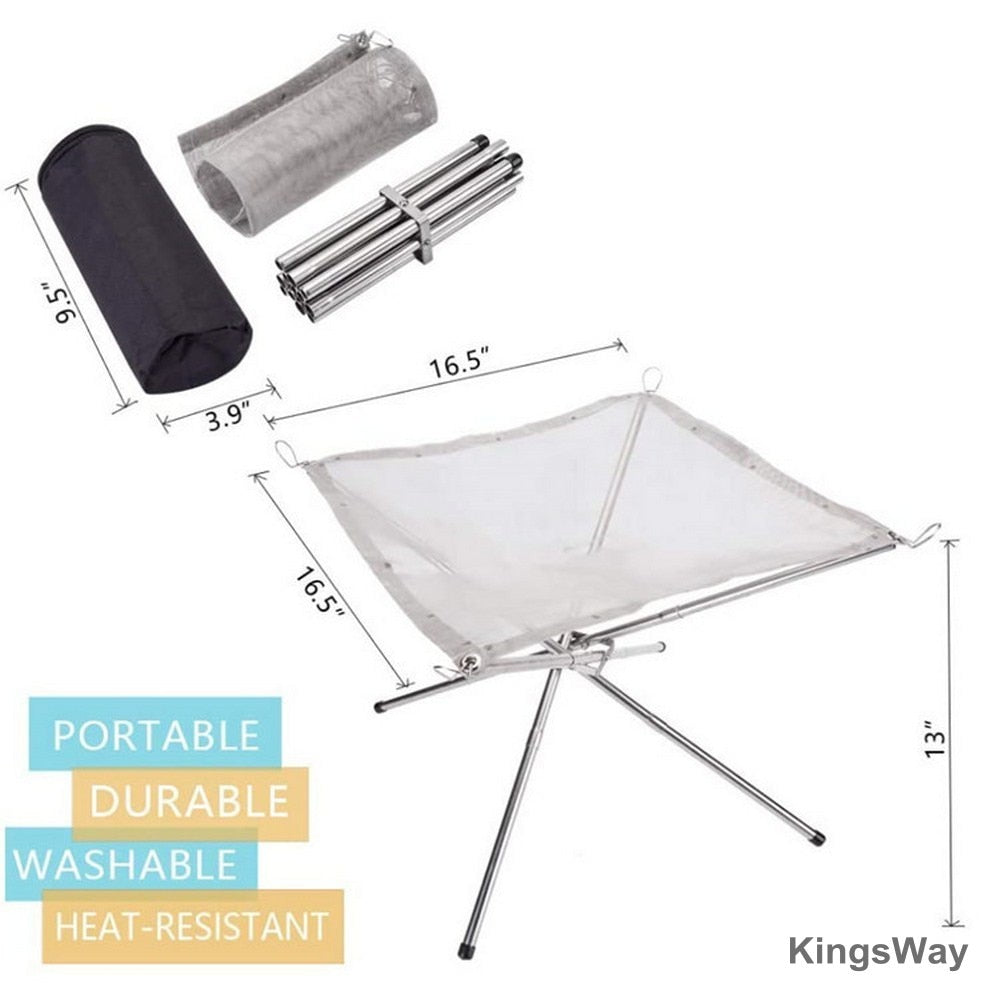 Metal Frame Collapsible Fire Pit for Camping by HitMyNeed