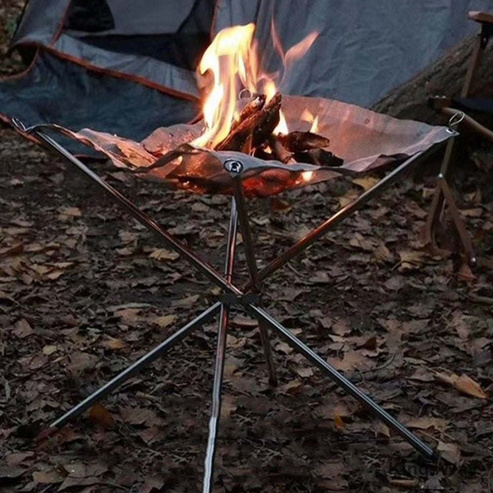 Metal Frame Collapsible Fire Pit for Camping by HitMyNeed