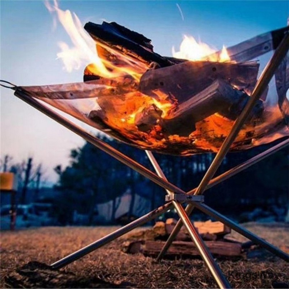 Metal Frame Collapsible Fire Pit for Camping by HitMyNeed