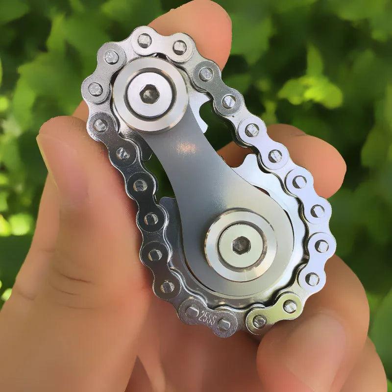 Metal Gear Chain Fidget Spinner EDC Fingertip Gyro by HitMyNeed