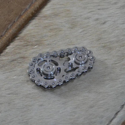 Metal Gear Chain Fidget Spinner EDC Fingertip Gyro by HitMyNeed