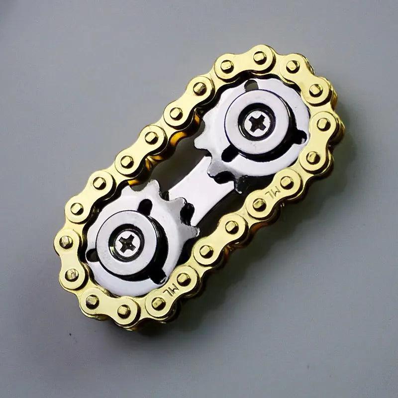 Metal Gear Chain Fidget Spinner EDC Fingertip Gyro by HitMyNeed