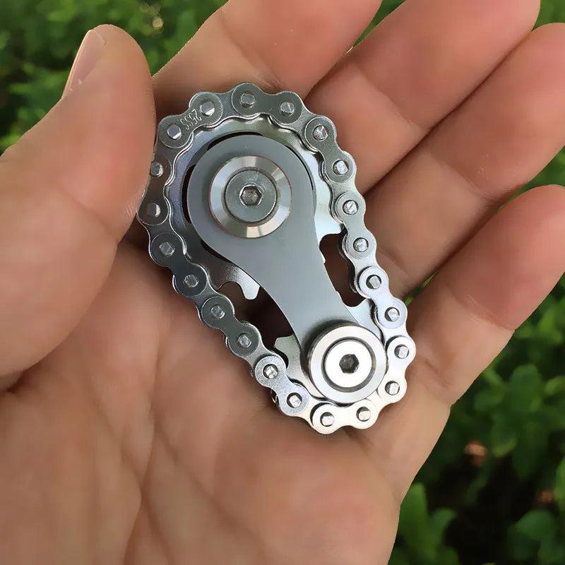 Metal Gear Chain Fidget Spinner EDC Fingertip Gyro by HitMyNeed