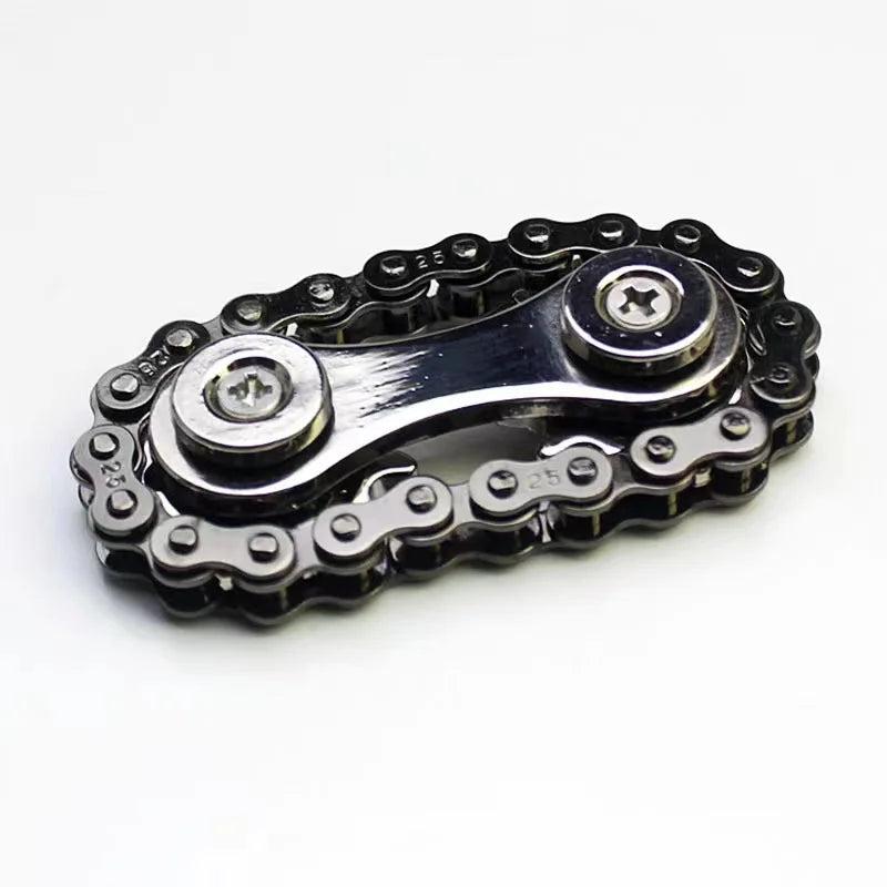 Metal Gear Chain Fidget Spinner EDC Fingertip Gyro black by HitMyNeed