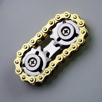 Metal Gear Chain Fidget Spinner EDC Fingertip Gyro gold by HitMyNeed