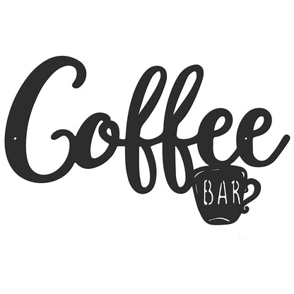 Metal Hanging Coffee Bar Sign Wall Decor 30 x 18cm by HitMyNeed
