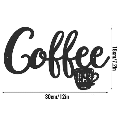 Metal Hanging Coffee Bar Sign Wall Decor 30 x 18cm by HitMyNeed