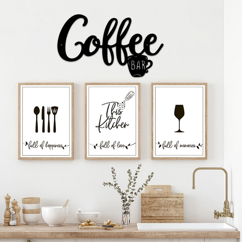 Metal Hanging Coffee Bar Sign Wall Decor 30 x 18cm by HitMyNeed