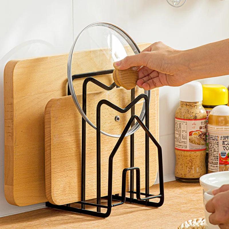 Metal Kitchen Chopping Board & Lid Rack Organizer by HitMyNeed
