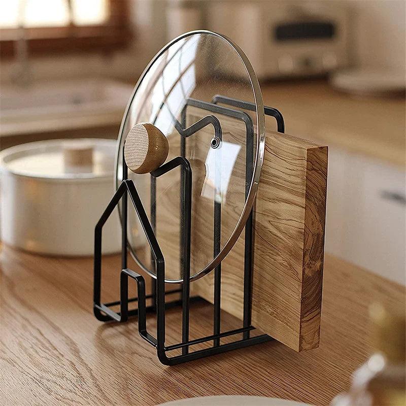 Metal Kitchen Chopping Board & Lid Rack Organizer by HitMyNeed