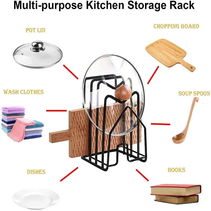 Metal Kitchen Chopping Board & Lid Rack Organizer by HitMyNeed