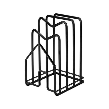 Metal Kitchen Chopping Board & Lid Rack Organizer black by HitMyNeed