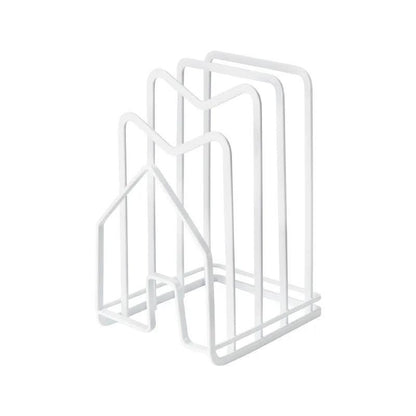 Metal Kitchen Chopping Board & Lid Rack Organizer white by HitMyNeed