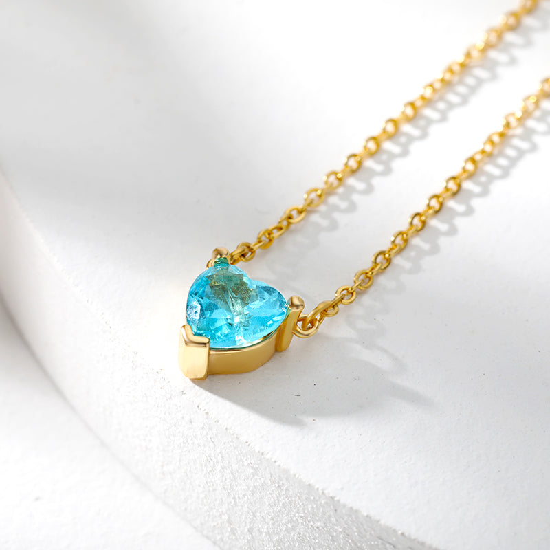 Metal Link Chain Crystal Heart Necklace by HitMyNeed