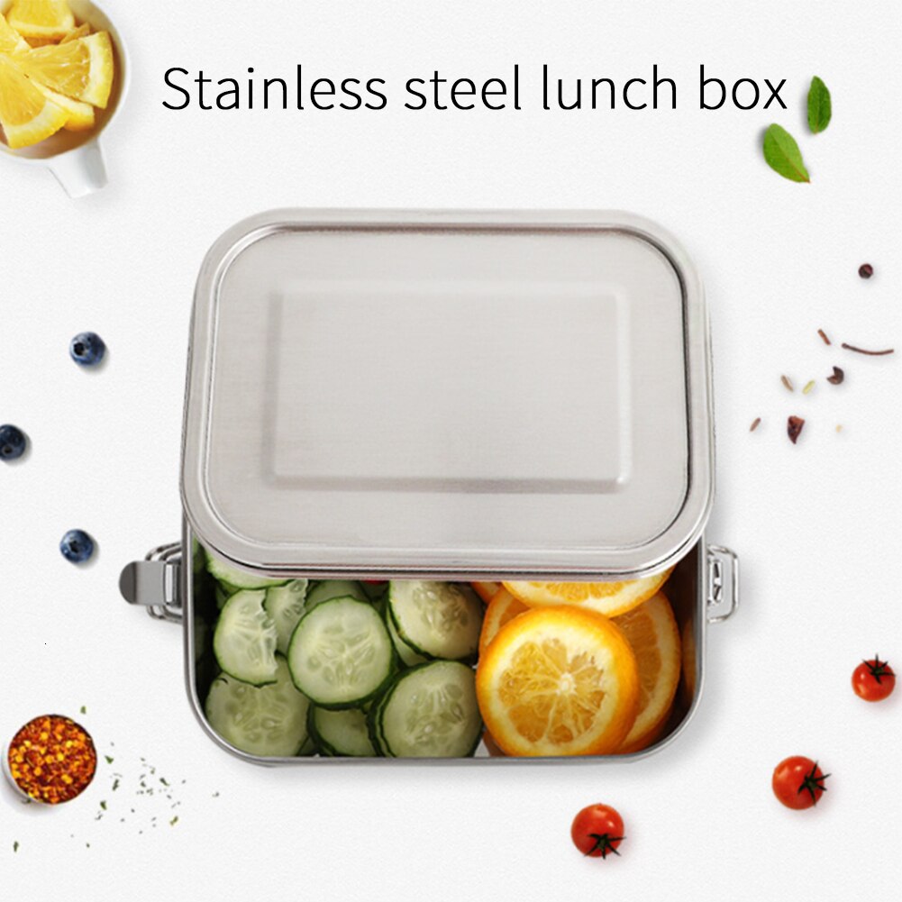 Metal Lunch Box Leakproof Stainless Steel 800ml by HitMyNeed