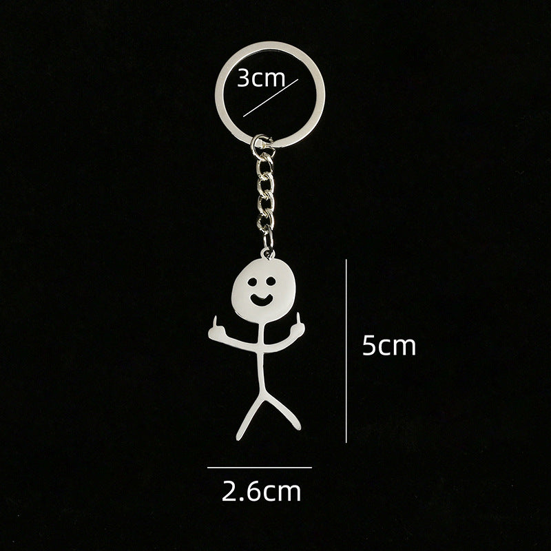Metal Middle Finger Keychain with Key Ring by HitMyNeed