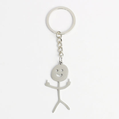 Metal Middle Finger Keychain with Key Ring by HitMyNeed