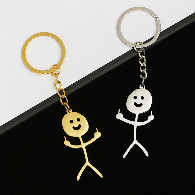 Metal Middle Finger Keychain with Key Ring by HitMyNeed