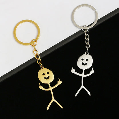 Metal Middle Finger Keychain with Key Ring by HitMyNeed
