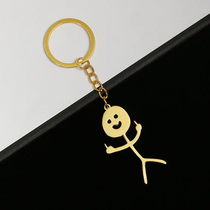 Metal Middle Finger Keychain with Key Ring kc-77g by HitMyNeed