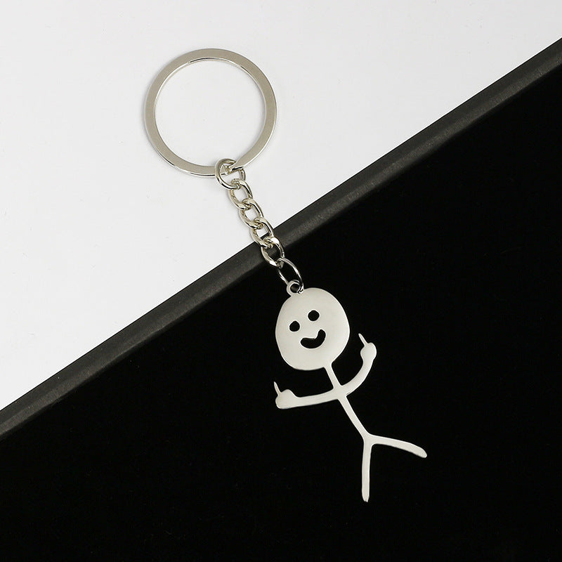 Metal Middle Finger Keychain with Key Ring kc-77s by HitMyNeed