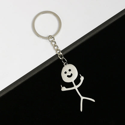 Metal Middle Finger Keychain with Key Ring kc-77s by HitMyNeed