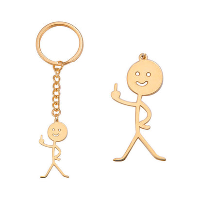 Metal Middle Finger Keychain with Key Ring kc-87g by HitMyNeed