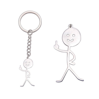 Metal Middle Finger Keychain with Key Ring kc-87s by HitMyNeed