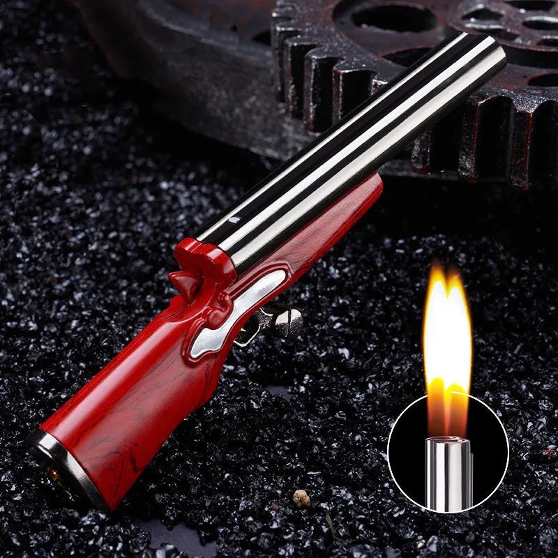 Metal Mini Gun Dual Flame Butane Lighter by HitMyNeed