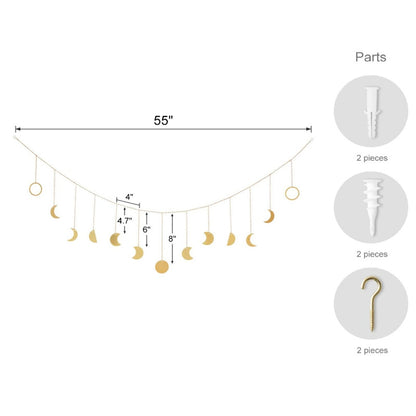 Metal Moon Phase Hanging Wall Decor Ornament by HitMyNeed