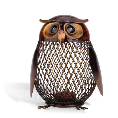 Metal Owl Piggy Bank Coin Saver by HitMyNeed