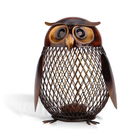 Metal Owl Piggy Bank Coin Saver by HitMyNeed
