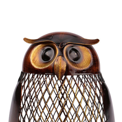 Metal Owl Piggy Bank Coin Saver by HitMyNeed