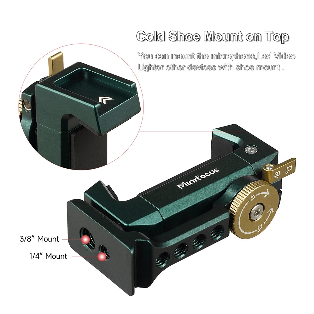 Metal Phone Tripod Mount with Cold Shoe & Arca Base by HitMyNeed