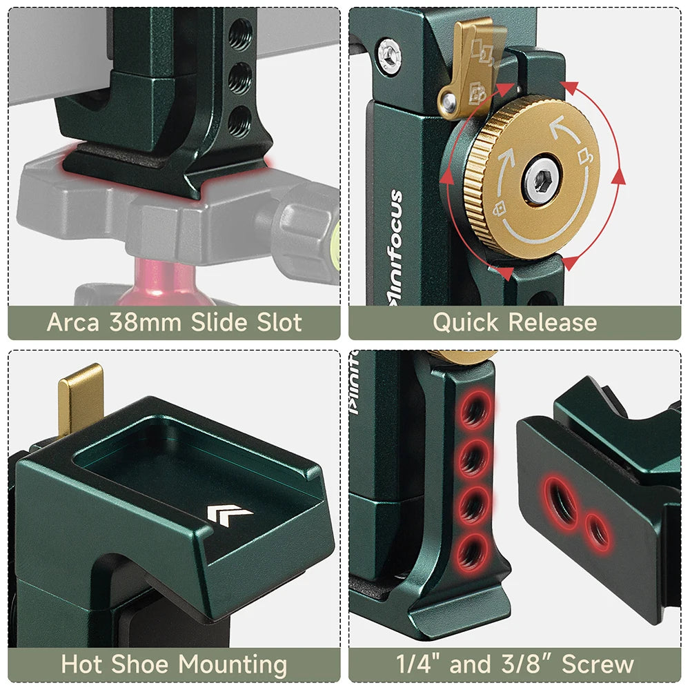 Metal Phone Tripod Mount with Cold Shoe & Arca Base by HitMyNeed