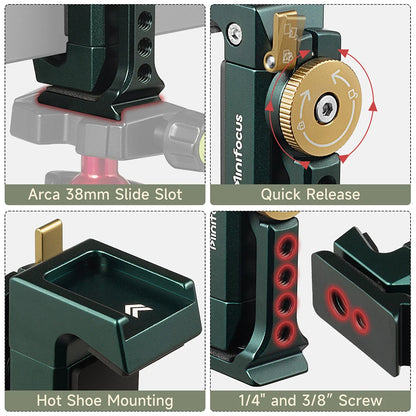 Metal Phone Tripod Mount with Cold Shoe & Arca Base by HitMyNeed