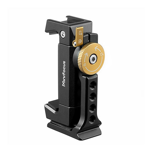 Metal Phone Tripod Mount with Cold Shoe & Arca Base arca-phone-clamp by HitMyNeed