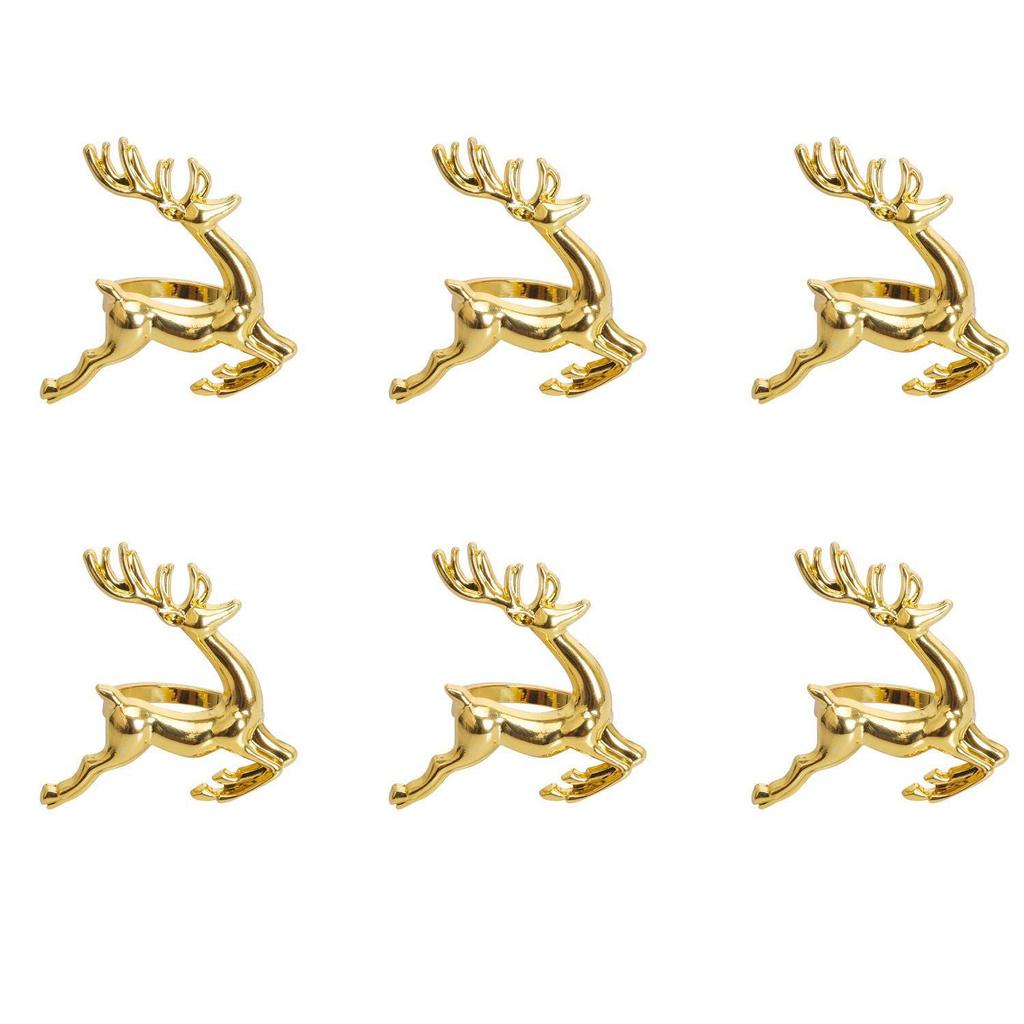 Metal Reindeer Napkin Rings Set of 6 by HitMyNeed