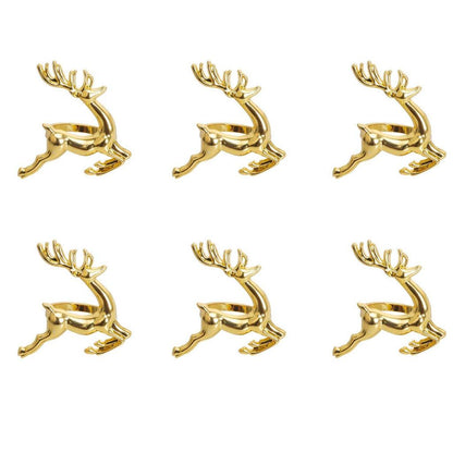 Metal Reindeer Napkin Rings Set of 6 by HitMyNeed
